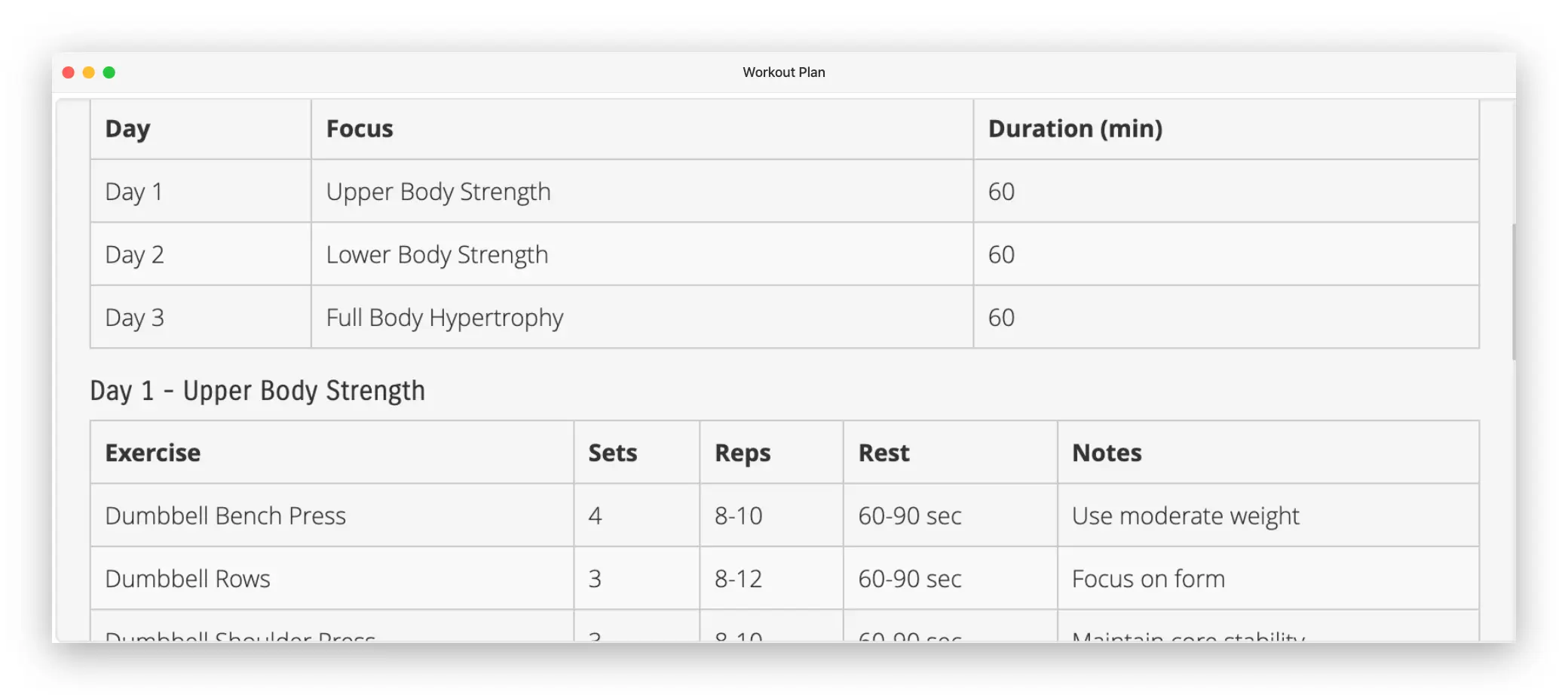 AI workout plan software for gyms — Okfit app screenshot showing personalized fitness plans