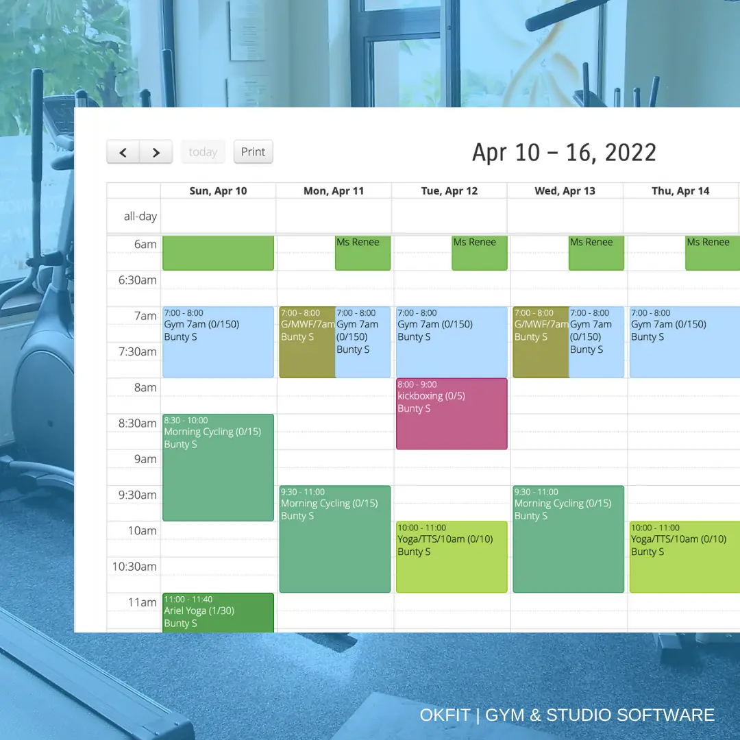 In-built Class Scheduler For Membership Management In Okfit Gym Software