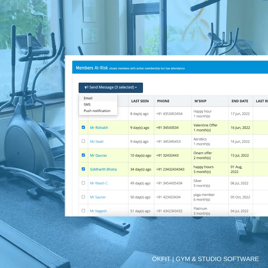 Report Tables Inside Okfit Gym Management Software