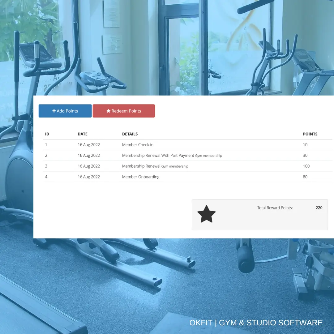 Reward Points Feature To Increase Member Engagement In Okfit Gym Management Software